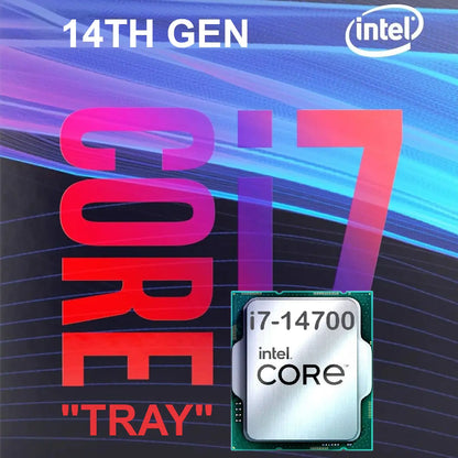 CPU Intel® Core™  i7-14700 – Core i7 14th Gen Raptor Lake 20-Core (8P+12E) 28-Threads ; LGA 1700 65W TDP ; 5.4 GHz Max Turbo Frequency ; Intel UHD Graphics 770 Processor | TRAY | 1 YEAR WARRANTY