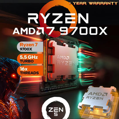 AMD Ryzen 7 9700X – Ryzen 7 9000 Series Granite Ridge (Zen 5) 8-Core 3.8 GHz – Socket AM5 65W – Radeon Graphics Processor | Tray Processor | 1 YEAR WARRANTY