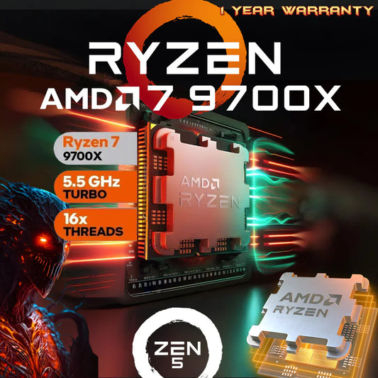 AMD Ryzen 7 9700X – Ryzen 7 9000 Series Granite Ridge (Zen 5) 8-Core 3.8 GHz – Socket AM5 65W – Radeon Graphics Processor | Tray Processor | 1 YEAR WARRANTY