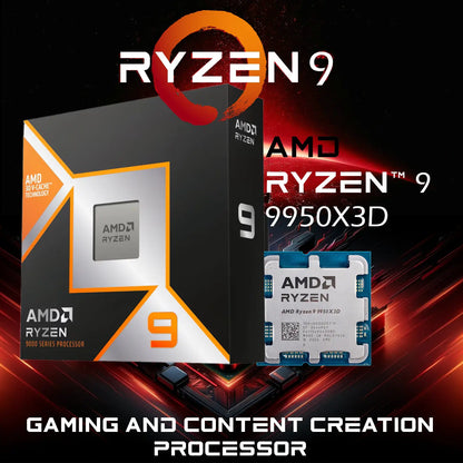 CPU AMD Ryzen™ 9 9950X3D 16-Core Zen 5 9000 Series Granite Ridge Processor With 5.7 GHz Boost, 128MB L3 Cache, PCIe 5.0, DDR5 Support, Overclocking, And AMD EXPO™ Memory Technology | BOXED | 1 YEAR WARRANTY