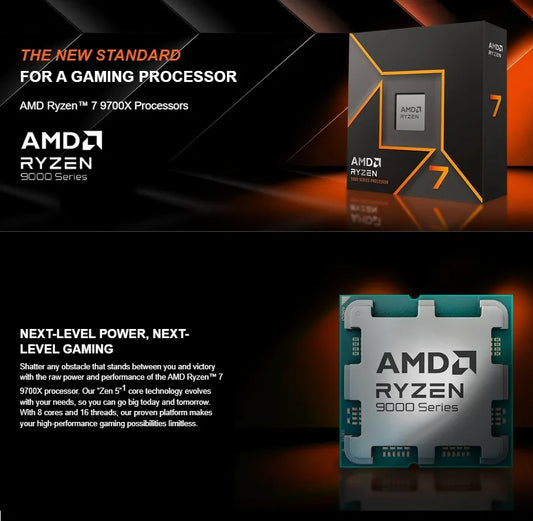 AMD Ryzen 7 9700X – Ryzen 7 9000 Series Granite Ridge (Zen 5) 8-Core 3.8 GHz – Socket AM5 65W – Radeon Graphics Processor | Tray Processor | 1 YEAR WARRANTY
