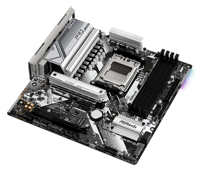 Asrock B650M Pro RS AMD Socket AM5 Ryzen 7000/8000/9000 Series DDR5 7200+ (OC) MHz 256GB M.2 Key E for WiFi SATA3 6.0 Gb/s Micro ATX Motherboard 2.5G LAN BIOS Flashback