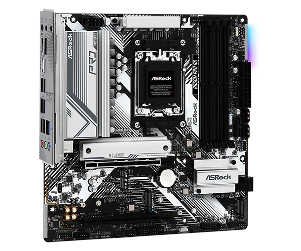 Asrock B650M Pro RS AMD Socket AM5 Ryzen 7000/8000/9000 Series DDR5 7200+ (OC) MHz 256GB M.2 Key E for WiFi SATA3 6.0 Gb/s Micro ATX Motherboard 2.5G LAN BIOS Flashback