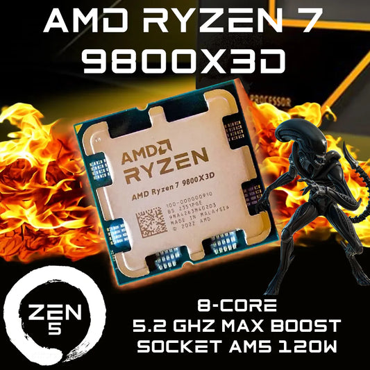 AMD Ryzen 7 9800X3D – Ryzen 7 9000 Series Granite Ridge Zen 5 8-Core 5.2 GHz – Socket AM5 120W 16-Threads – TSMC 4nm FinFET 64-Bit – AMD Radeon Graphics Desktop Processor | TRAY – 1 YEAR WARRANTY