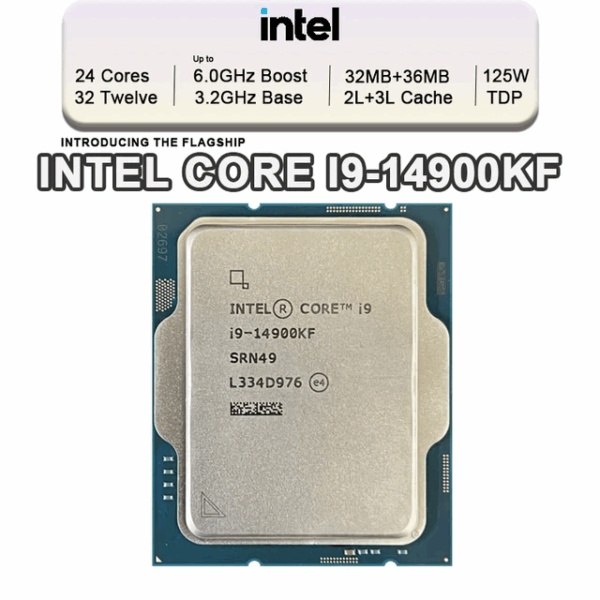 Intel Core i9-14900KF – Core i9 14th Gen 24-Core (8 P-cores + 16 E-cores) LGA 1700 125W None Integrated Graphics Processor – Up to 6.0 GHz Unlocked 36MB Cache  – TRAY | 1 YEAR WARRANTY